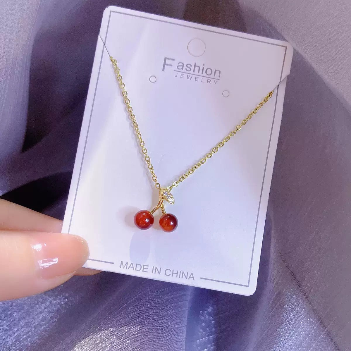 COLLAR  CEREZA CHERRY  MINIMALISTA