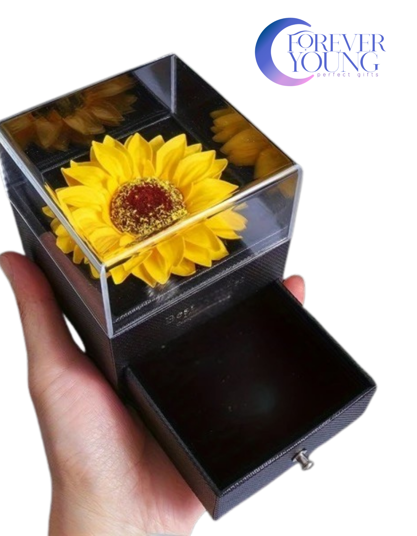 CAJA ESTUCHE DE REGALO CON FLOR  ETERNA