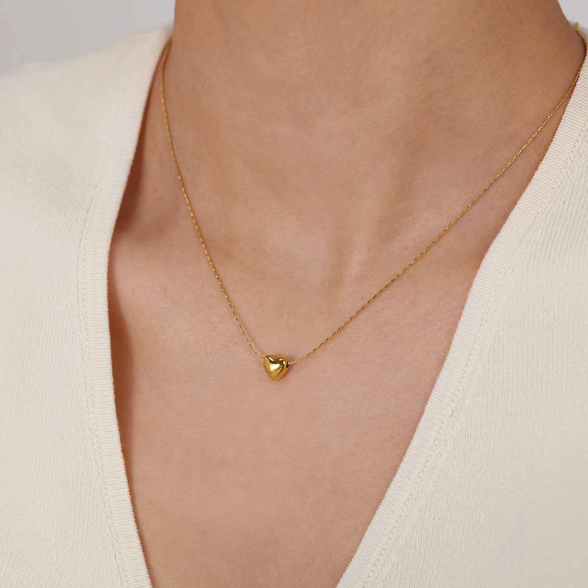 COLLAR  LITTLE HEART SÓLIDO MINIMALISTAS BRILLANTE