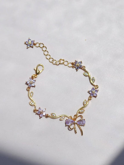 COLLAR BRAZALETES ELEGANTE LAZOS CORTE PRINCESA CRISTALES INCRUSTADOS