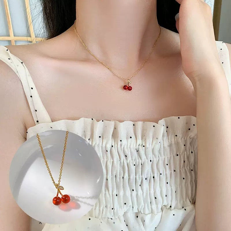 COLLAR  CEREZA CHERRY  MINIMALISTA