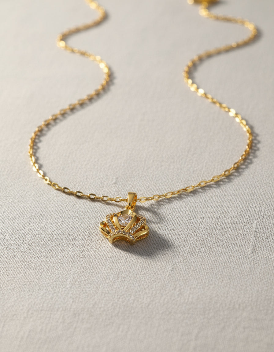 COLLAR CORONA CON CRISTALES ELEGANTE CRISTAL DE CIRCONIA