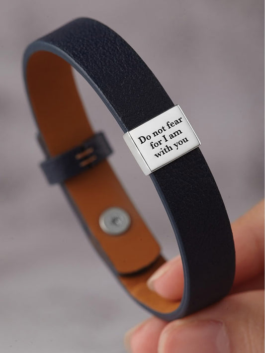 BRAZALETE CORREA DE CUERO LEATHER  VARIAS PLACAS PERSONALIZABLES