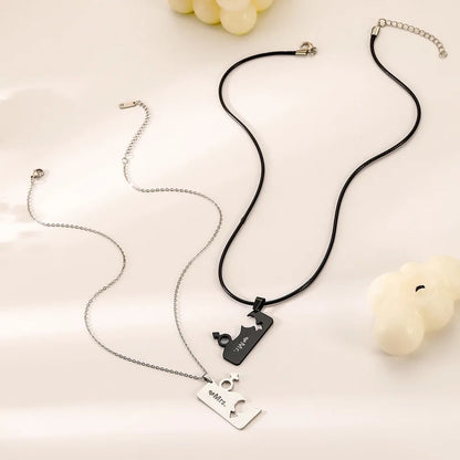 COLLARES  ROMPECABEZAS BLANCO Y NEGRO PAREJAS