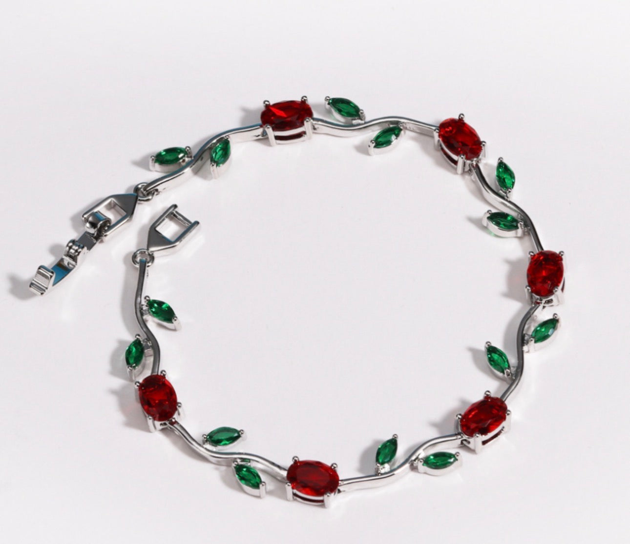 BRAZALETE  TULIPANES COLORIDO CRISTALES DE ZIRCONIA ELEGANTE