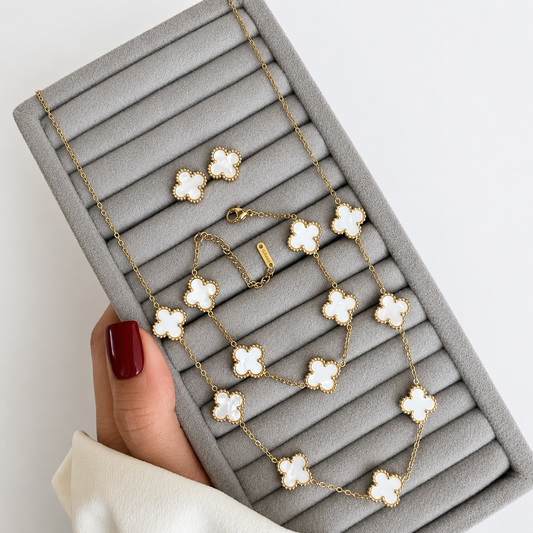 COMBO TRÉBOLES BLANCOS MINIMALISTAS