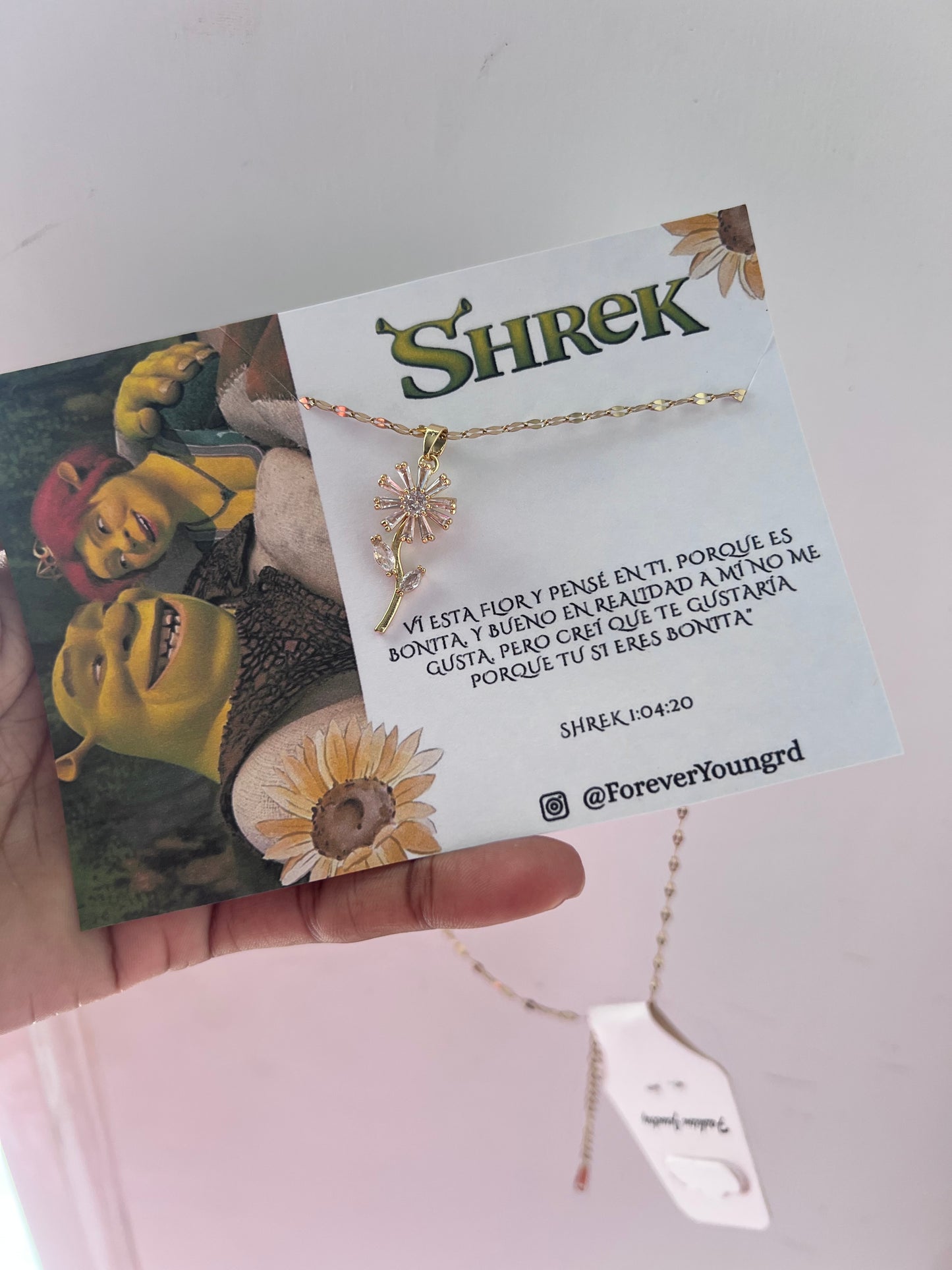 COLLAR FLOR  GIRASOL EN CRISTALES GIRATORIA ANTIESTRÉS MINIMALISTA