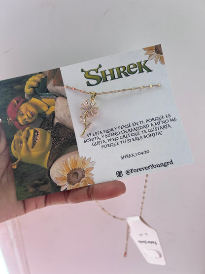 COLLAR FLOR  GIRASOL EN CRISTALES GIRATORIA ANTIESTRÉS MINIMALISTA