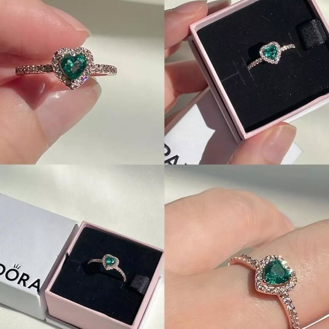 ANILLO CORAZÓN CRISTAL CIRCONITA MINIMALISTA ESTILO PANDORA