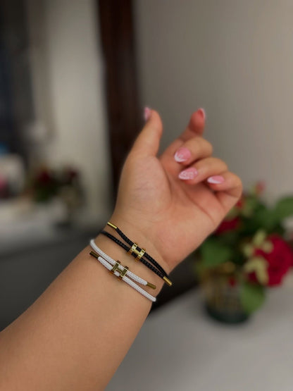 BRAZALETE LEATHER FEMENINO  ELEGANTE ACERO INOXIDABLE