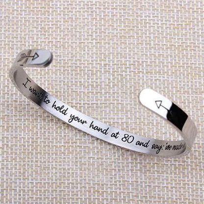 BRAZALETE PULSERA ABIERTA PERSONALIZADA ACERO INOXIDABLE