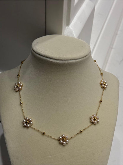 CADENA CHOCKER MARGARITAS FLORES COLORIDAS RESINA