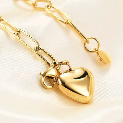 BRAZALETE MINIMALISTA DIJE CORAZÓN SOLIDO PERSONALIZABLE
