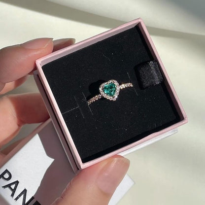 ANILLO CORAZÓN CRISTAL CIRCONITA MINIMALISTA ESTILO PANDORA