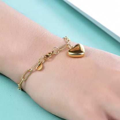 BRAZALETE MINIMALISTA DIJE CORAZÓN SOLIDO PERSONALIZABLE
