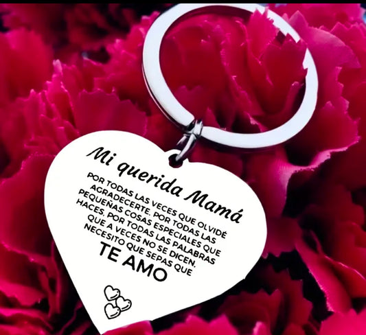 LLAVEROS PEQUEÑOS MINIMALISTAS ACERO INOXIDABLE MENSAJE MAMÁ