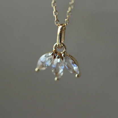 CADENA CHOCKER TRES HOJAS DELICADA CRISTAL MINIMALISTA