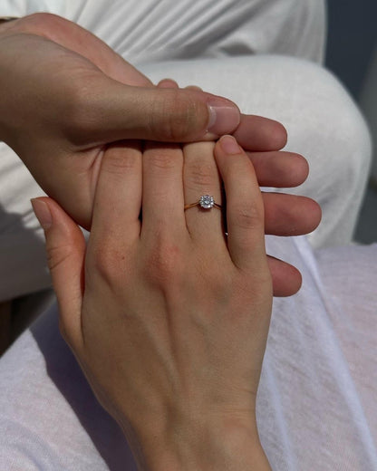 ANILLO CRISTAL CON INCRUSTACIONES ACERO INOXIDABLE