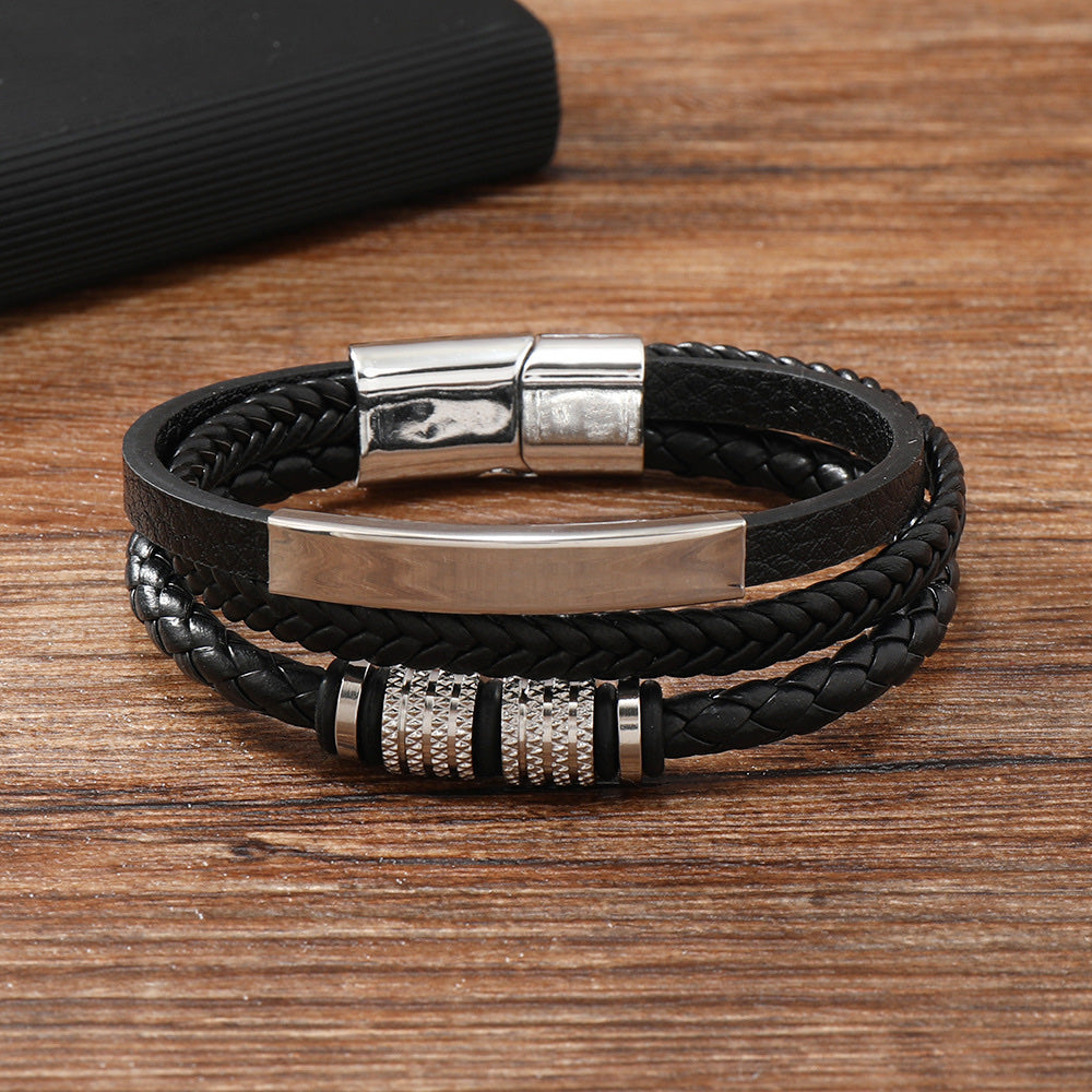 BRAZALETE MULTICAPA DE CUERO MATTE CIERRE MAGNÉTICO PERSONALIZABLE (copia)