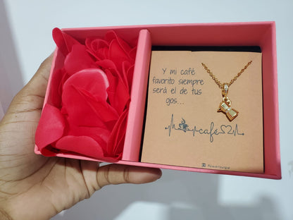 COLLAR  MINIMALISTA GRECA DE CAFÉ    UNISEX