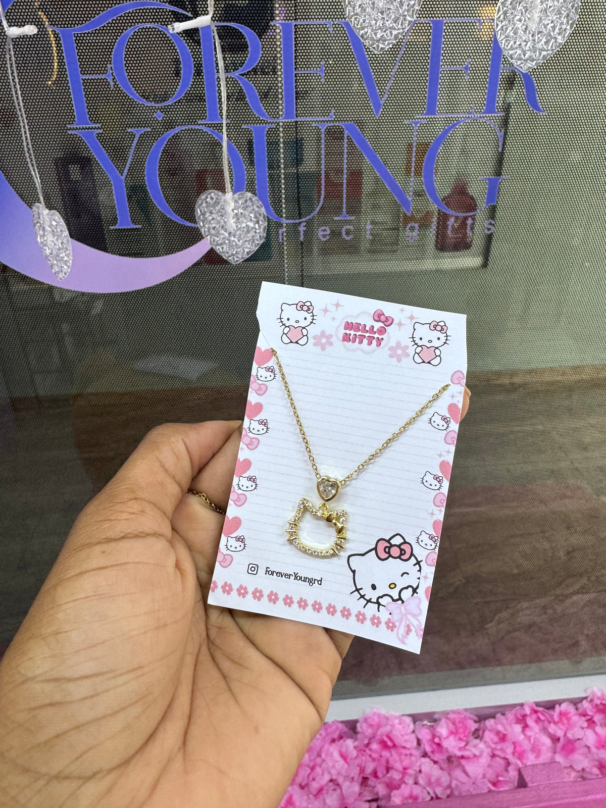 COLLAR CADENA HELLO KITTY ELEGANTE CRISTALES DE CIRCONIA