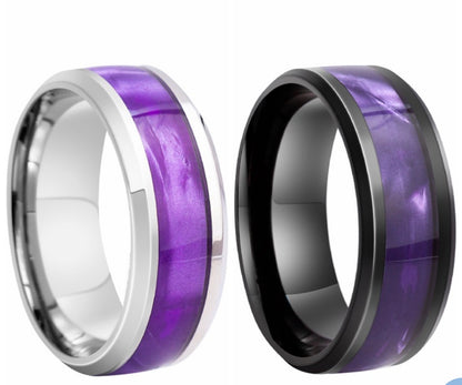 ANILLO LISO CON DISEÑO PRINTER EN ACERO INOXIDABLE