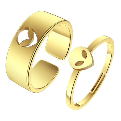 ANILLOS DE PAREJA MATCHING RINGS DISEÑO HUECO AJUSTABLES