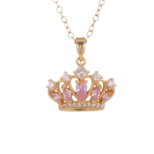 COLLAR CADENA CORONA  ELEGANTE CRISTALES DE CIRCONIA