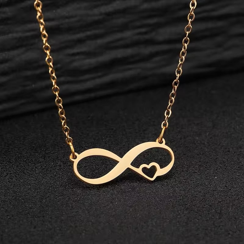 CADENA INFINITO Y CORAZÓN MINIMALISTA