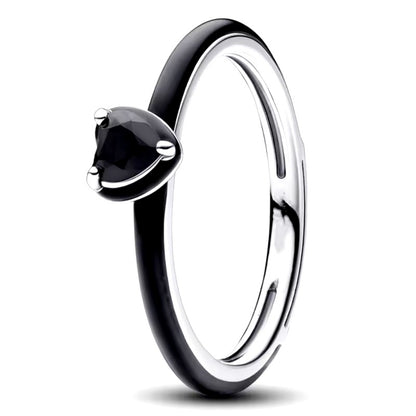 ANILLO CORAZÓN NEGRO MINIMALISTA ÓNIX