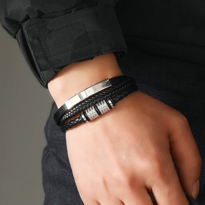BRAZALETE MULTICAPA DE CUERO MATTE CIERRE MAGNÉTICO PERSONALIZABLE (copia)
