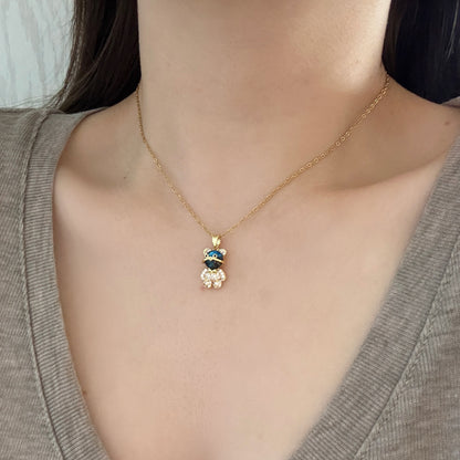COLLAR OSO OSITO CIELO ESTRELLADO ELEGANTE CRISTAL DE CIRCONIA