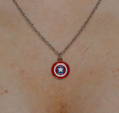 COLLAR CAPITÁN AMERICA MARVEL  UNISEX MINIMALISTA