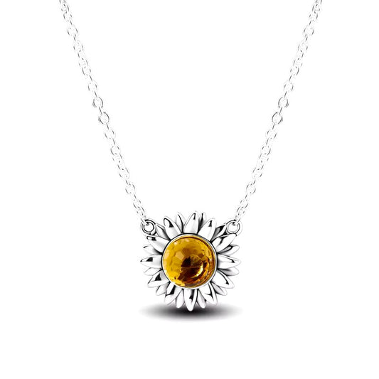 COLLAR GIRASOL MY SUNSHINE  CHAPADO EN PLATA 925