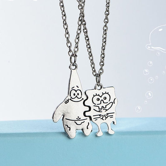 COLLARES BFF BOB ESPONJA  ROMPECABEZAS MINIMALISTA