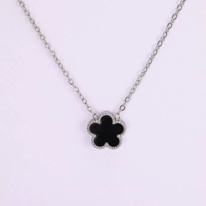 CADENA TRÉBOL 5 HOJAS ELEGANTE DOBLE CARA