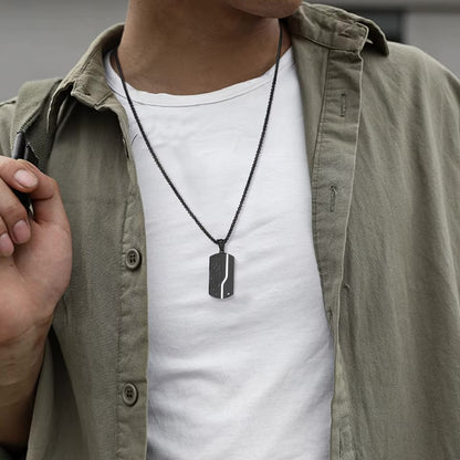 COLLAR CLÁSICO ELEGANTE PLACA MILITAR FIBRA DE CARBONO  MASCULINO