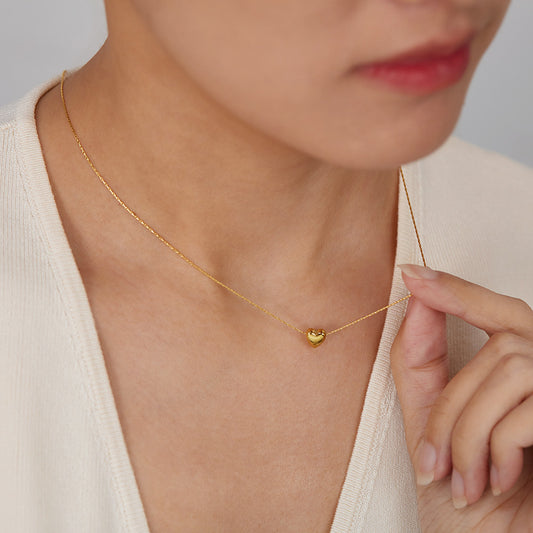 COLLAR  LITTLE HEART SÓLIDO MINIMALISTAS BRILLANTE