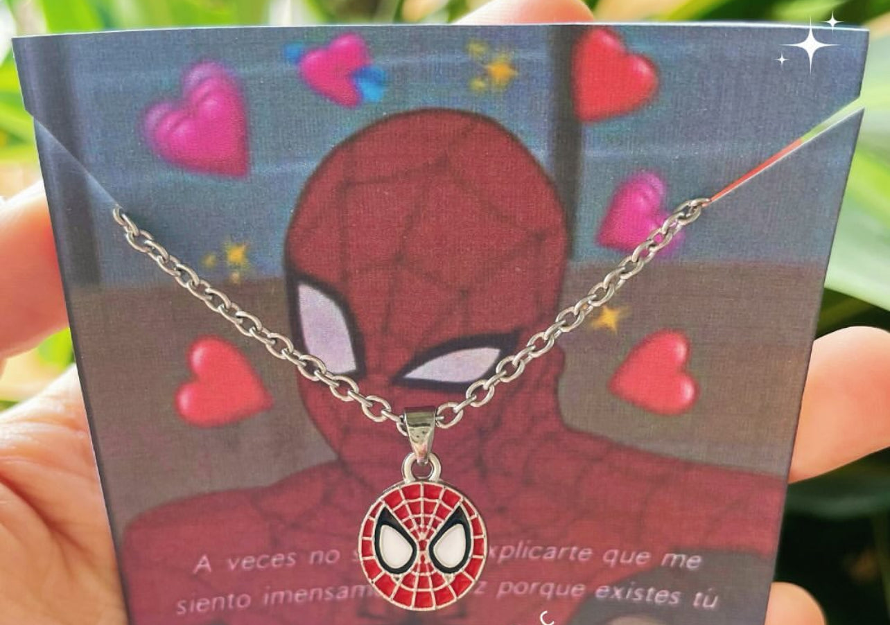 COLLAR SPIDERMAN EL HOMBRE ARAÑA UNISEX MINIMALISTA