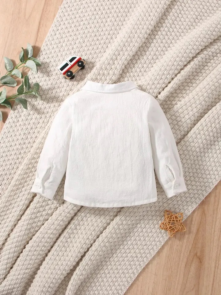 CAMISA BLANCA CASUAL PARA NIÑO BEBÉ