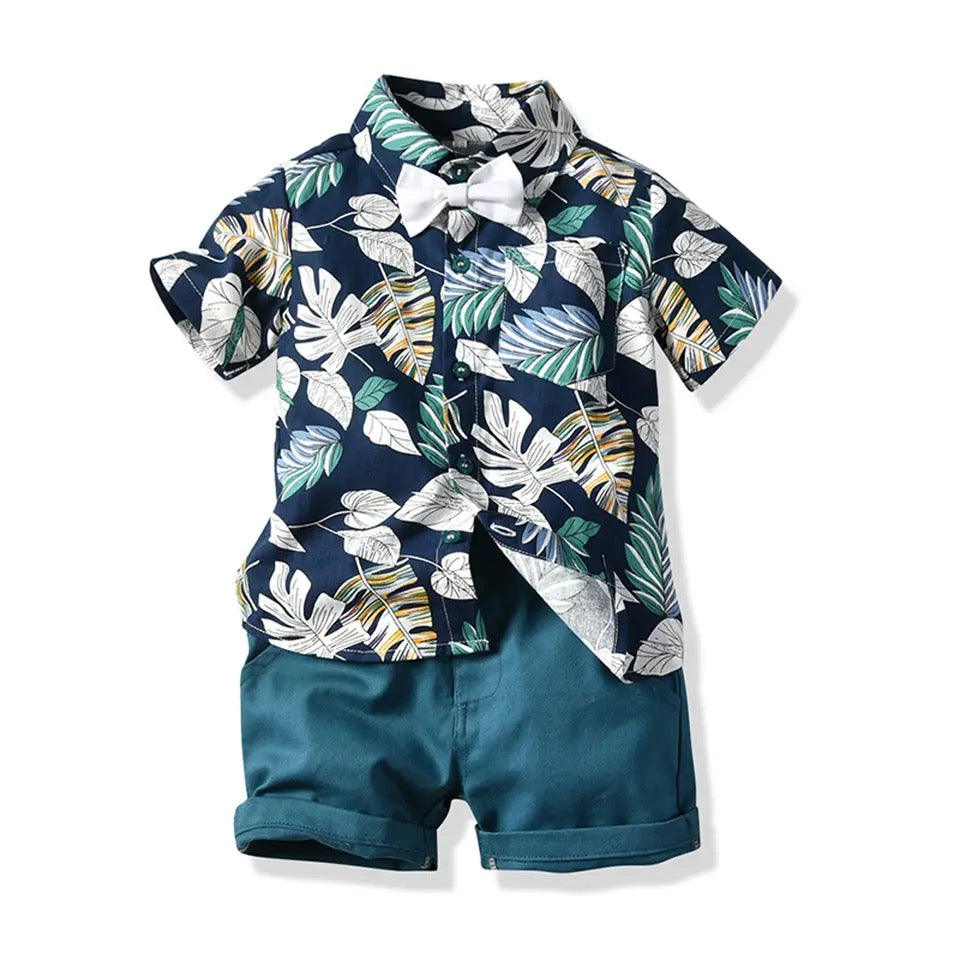 CONJUNTO TROPICAL CAMISA Y SHORT  PARA NIÑO