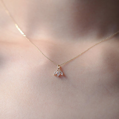 CADENA CHOCKER TRES HOJAS DELICADA CRISTAL MINIMALISTA