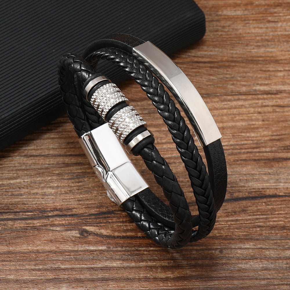 BRAZALETE MULTICAPA DE CUERO MATTE CIERRE MAGNÉTICO PERSONALIZABLE (copia)