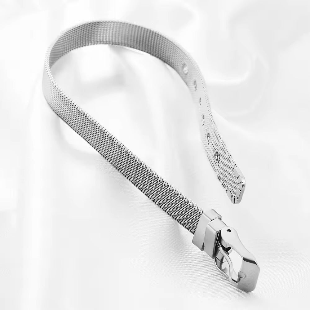 BRAZALETE CORREA ACERO VARIAS PLACAS PERSONALIZABLES