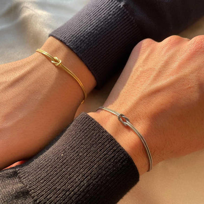 BRAZALETES  PROMESA DE PAREJA DISEÑO DE NUDOS MINIMALISTAS