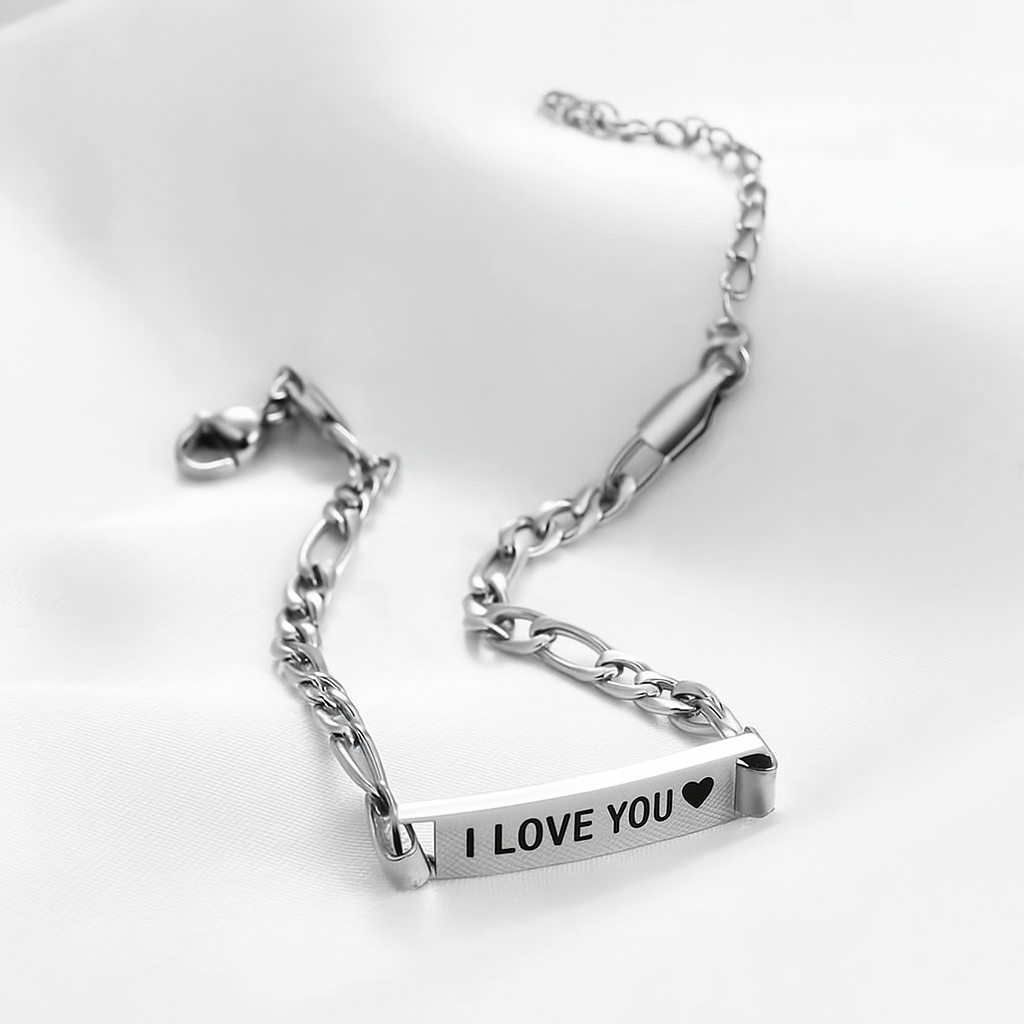 BRAZALETE PLACA MINIMALISTA PERSONALIZABLE CADENA CUBANA ABIERTA