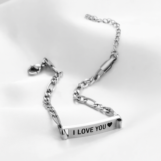 BRAZALETE PLACA MINIMALISTA PERSONALIZABLE CADENA CUBANA ABIERTA
