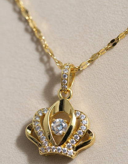 COLLAR CORONA CON CRISTALES ELEGANTE CRISTAL DE CIRCONIA