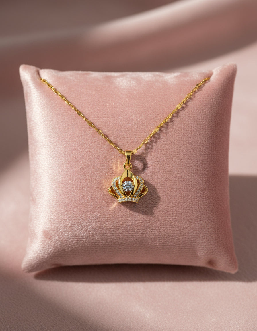 COLLAR CORONA CON CRISTALES ELEGANTE CRISTAL DE CIRCONIA