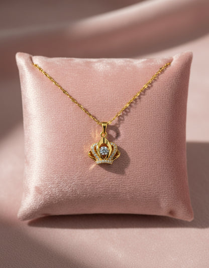 COLLAR CORONA CON CRISTALES ELEGANTE CRISTAL DE CIRCONIA